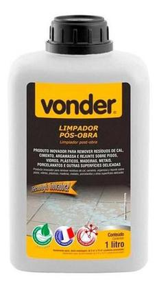 Imagem de Limpador Pós-Obra Limpeza Remove Cal, Cimento Argamassa Rejunte 1 Litro - Vonder