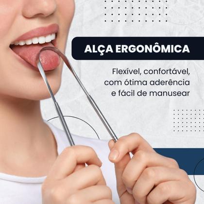 Imagem de Limpador Raspador de Lingua em Aço Inox, com Estojo Incluso, Marca CodaTech