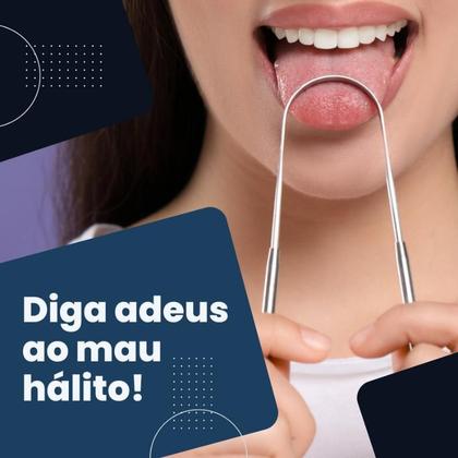 Imagem de Limpador Raspador de Lingua em Aço Inox, com Estojo. Marca CodaTech