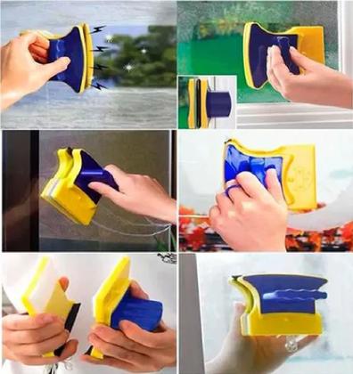 Imagem de Limpador Vidros Magnetico Rodo Magico Dupla Face Janelas Sacada Com Refil