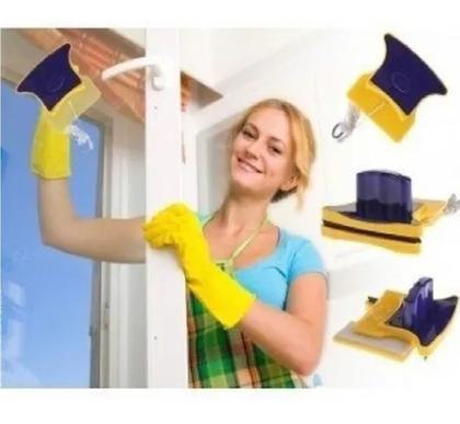 Imagem de Limpador Vidros Magnetico Rodo Magico Dupla Face Janelas Sacada Com Refil