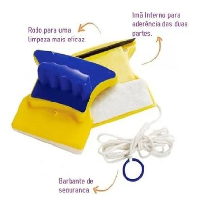 Imagem de Limpador Vidros Magnetico Rodo Magico Dupla Face Janelas Sacada Com Refil