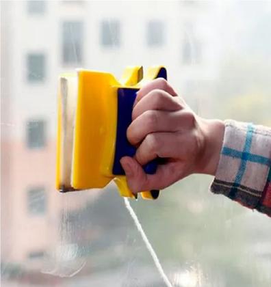 Imagem de Limpador Vidros Magnetico Rodo Magico Dupla Face Janelas Sacada Com Refil