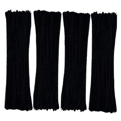 Imagem de Limpadores de cachimbo GOTOONE Black Chenille Stems 200 unidades (6 mm x 30 cm)