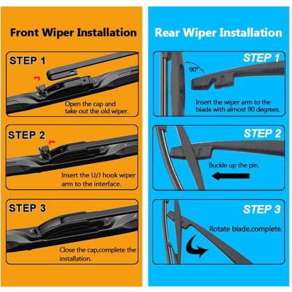 Imagem de Limpadores de pára-brisa AUTOBOO 26cm + 17cm com Subaru traseiro de 14cm