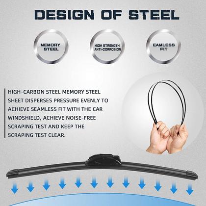 Imagem de Limpadores de pára-brisa AUTOBOO 26cm + 17cm com Subaru traseiro de 14cm