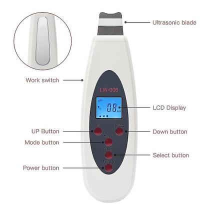 Imagem de Limpadores faciais portátil lcd ultrassônico limpador de pele de rosto limpeza levantamento ferramentas de levantamento facial de levantamento ferramentas de elevação