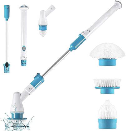 Imagem de Limpeza elétrica turbo esfrega escova ajustável à prova dwireless água de carregamento sem fio limpo banheiro cozinha li