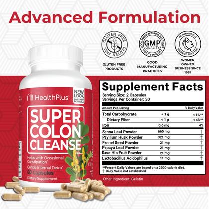 Imagem de Limpeza suave do intestino Detox Health Plus Super Colon Cleanse