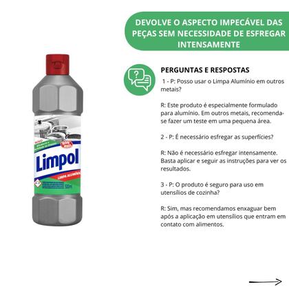 Imagem de Limpol Bombril Limpa Alumínio 500ml Remove Manchas e Oxidação com Facilidade de Panelas e Utensílios