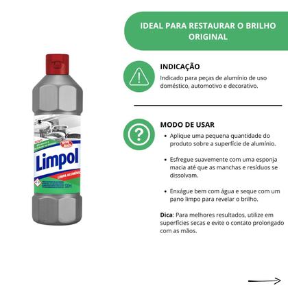 Imagem de Limpol Bombril Limpa Alumínio 500ml Remove Manchas e Oxidação com Facilidade de Panelas e Utensílios