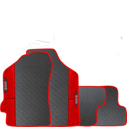 Imagem de Lindo jogo tapete carro automotivo vermelho fiat uno vivace evo 2011 a 2021 todos  emborracahdo ecologico