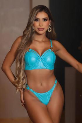 Imagem de Lingerie cropped em cirre com tiras e argolas
