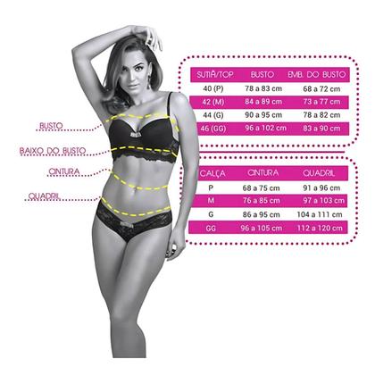 Imagem de Lingerie Sensual  Cropped Bordado com Calcinha Fio Dental