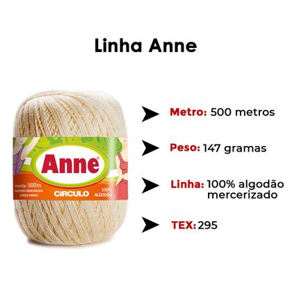 Imagem de Linha Anne Fio Círculo 500m Novelo Tricô Crochê Escolha Cor