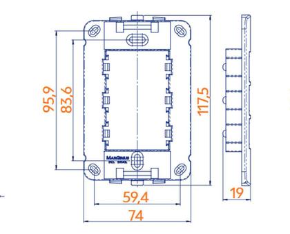 Imagem de Linha B3 Conj 42 Interruptor Duplo Paralelo 10a 250v