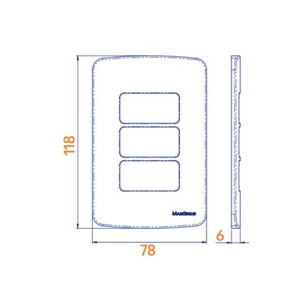 Imagem de Linha B3 Conj 42 interruptor Simples 10A 250V + Tomada 20A 250V