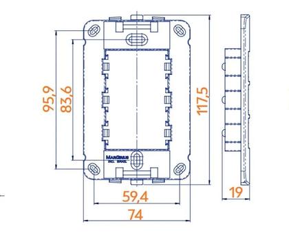 Imagem de Linha B3 Conj 42 Tomada Tripla 2p+t 20a 250v
