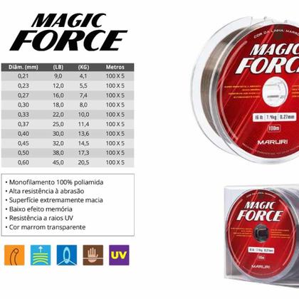 Imagem de Linha de Pesca Monofilamento Magic Force 300m 0,37mm 11kg