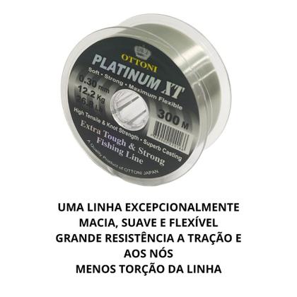 Imagem de Linha De Pesca Monofilamento Platinum XT 0,30mm 300m Flexível Forte Baixa Memoria Pescaria Pesqueiro