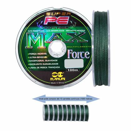 Imagem de Linha De Pesca Multifilamento 100m Max Force 4 Fios 0,26mm 39lb