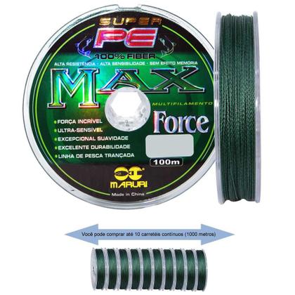 Imagem de Linha De Pesca Multifilamento 100m Max Force 4 Fios 0,40mm 53lb