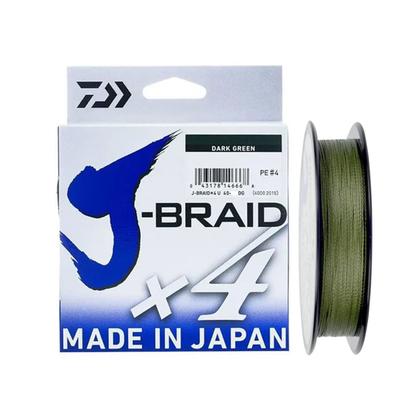 Imagem de Linha de Pesca Multifilamento Daiwa J-Braid X4 Fios Verde - 270m