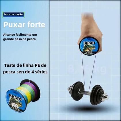 Imagem de Linha de Pesca Trançada PE 100m - 4 Fios, 18lb (8,1kg) - Super Resistente