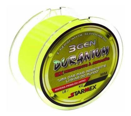 Imagem de Linha Duranium Dura New Monofilamento Amarela e cinza 300m para pesca