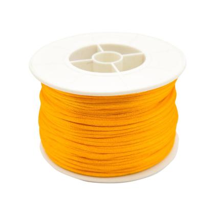 Imagem de Linha Fio Cetim Laranja 2mm Cordão Rabo de Rato 1 Rolo 45m 110g