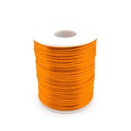 Imagem de Linha Fio Cetim Laranja Escuro 2mm Cordão Rabo de Rato 1 Rolo 45m 110g