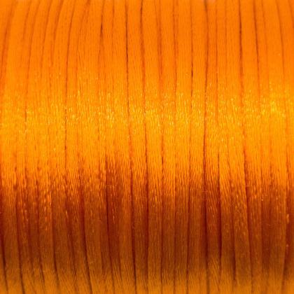 Imagem de Linha Fio Cetim Laranja Escuro 2mm Cordão Rabo de Rato 1 Rolo 45m 110g