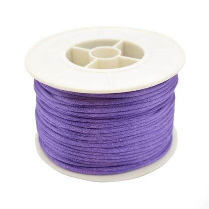 Imagem de Linha Fio Cetim Roxo 2mm Cordão Rabo de Rato 3 Rolos 45m 330g