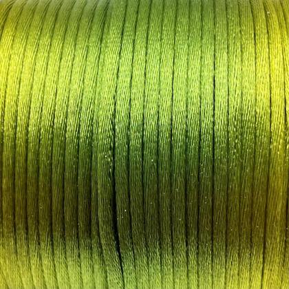 Imagem de Linha Fio Cetim Verde 2mm Cordão Rabo de Rato 1Rolo 45m 107g