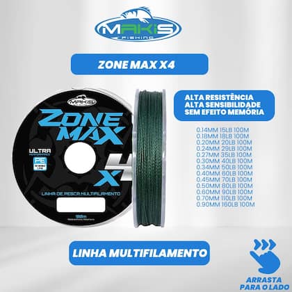 Imagem de Linha Multifilamento 0,40mm Zone Max 4x Oliva Makis Fishing