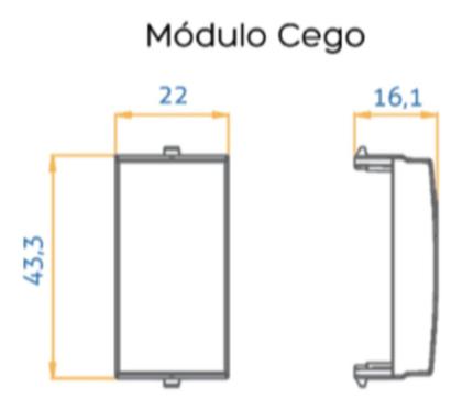 Imagem de Linha Sleek Ebony Preto Módulo Cego - 2 Peças