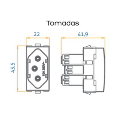 Imagem de Linha Sleek Ebony Tomada Padrão Brasileiro 2P+T 10A 250V