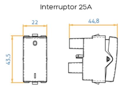 Imagem de Linha Sleek Interruptor Bipolar Simples 25a 250v