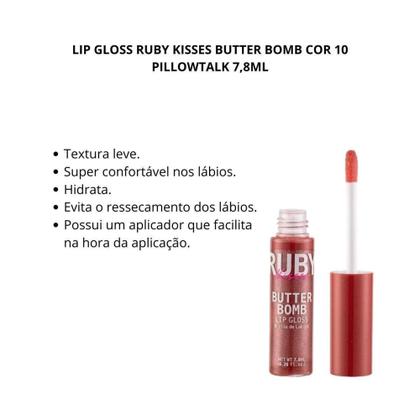 Imagem de Lip Gloss Ruby Kisses Butter Bomb Pillowtalk 7,8ml - KISS NEW YORK