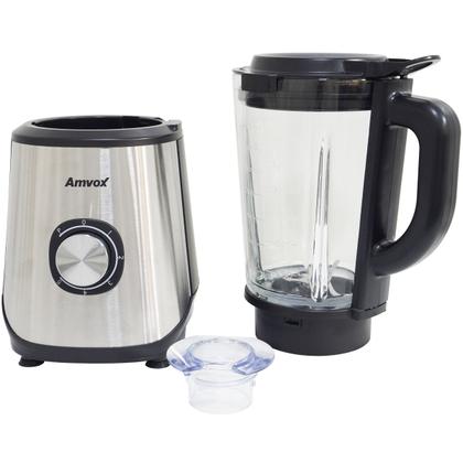 Imagem de Liquidificador 1,7 Litros 5 Velocidades Pulsar 800W Jarra Vidro 220V Inox Preto Amvox Alq 0209