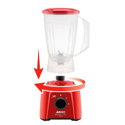 Imagem de Liquidificador Arno LQ11 Power Mix  Copo de Plástico 2 Velocidades + Pulsar 550W Vermelho