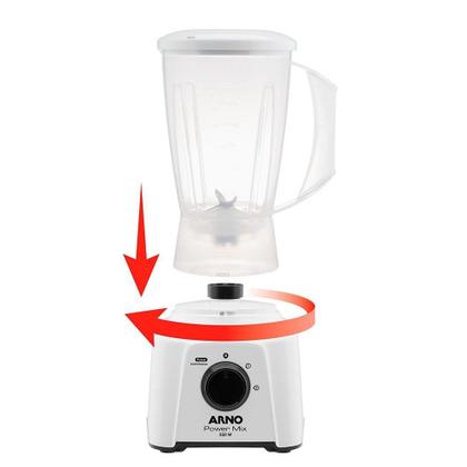 Imagem de Liquidificador Arno LQ12 Power Mix  Copo de Plástico 2 Velocidades + Pulsar 550W Branco