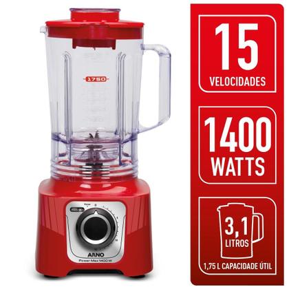 Imagem de Liquidificador Arno Power Max LN63 Vermelho 127V