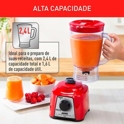 Imagem de Liquidificador Arno Power Mix Essential LQ18 700W Vermelho 127V