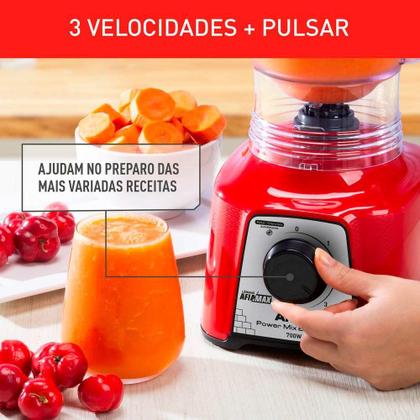 Imagem de Liquidificador Arno Power Mix Essential LQ18 700W Vermelho 127V