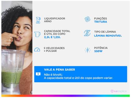 Imagem de Liquidificador Arno Power Mix Limpa Fácil Lq31