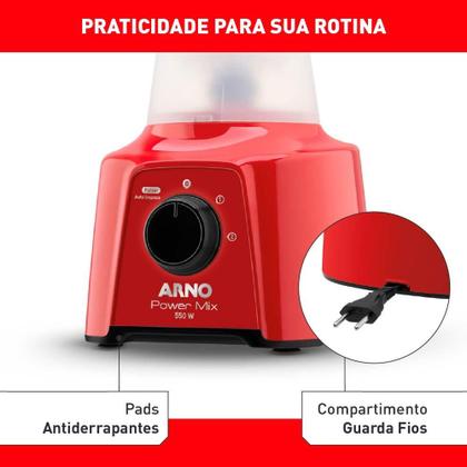 Imagem de Liquidificador Arno Power Mix LQ11 550W 2L 2 Velocidades Vermelho 127V
