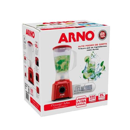 Imagem de Liquidificador Arno Power Mix LQ11 550W 2L 2 Velocidades Vermelho 127V