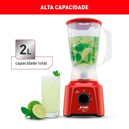 Imagem de Liquidificador Arno Power Mix LQ11 550W 2L 2 Velocidades Vermelho 127V