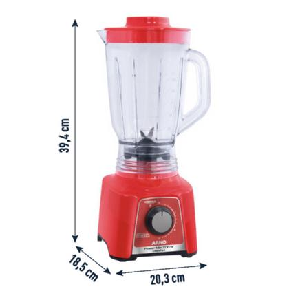 Imagem de Liquidificador Arno Power Mix Vermelho Limpa Fácil 15VEL 700W 110V.